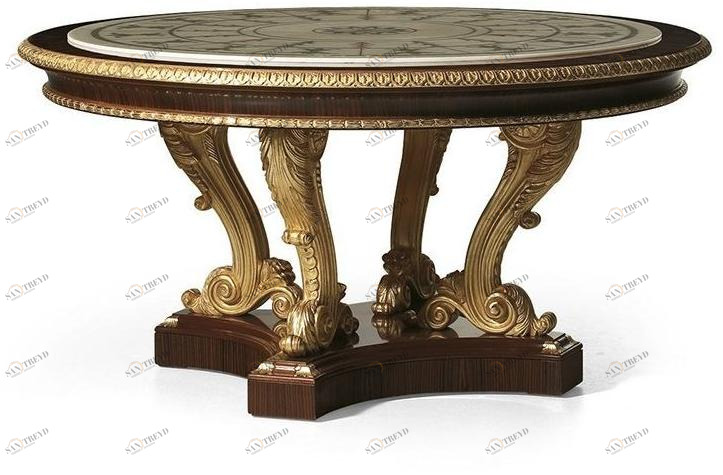 OAK Круглый стол из розового дерева с мраморной столешницей Galleria sun-id-1396366