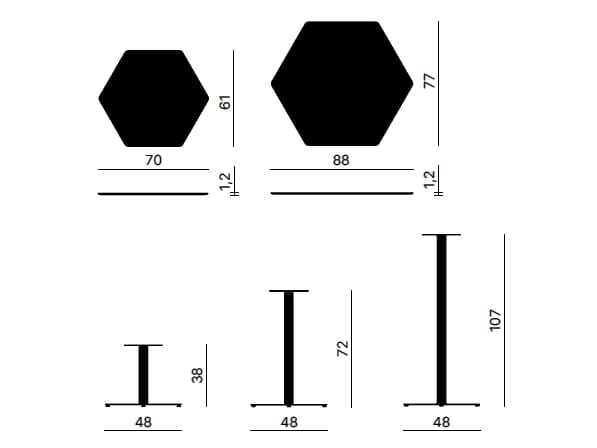 Высокий деревянный шестиугольный стол Kastel Kyu ARCH-00072284 - Вид №7