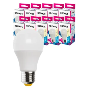 91032735 Набор ламп светодиодных Космос LED15wA60E2730_10 E27 175-265 В 15 Вт груша матовая 1300 Лм теплый белый свет 10 шт STLM-0915039