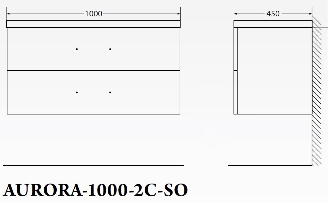 Мебель для ванной BelBagno AURORA-1000-2C-SO-RNN - Вид №1