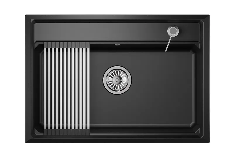 KS-7301, ШВАРЦ (чёрный металлик), кухонная мойка, кварц GRANULA Kitchen Space 7301-ST326 - Вид №1