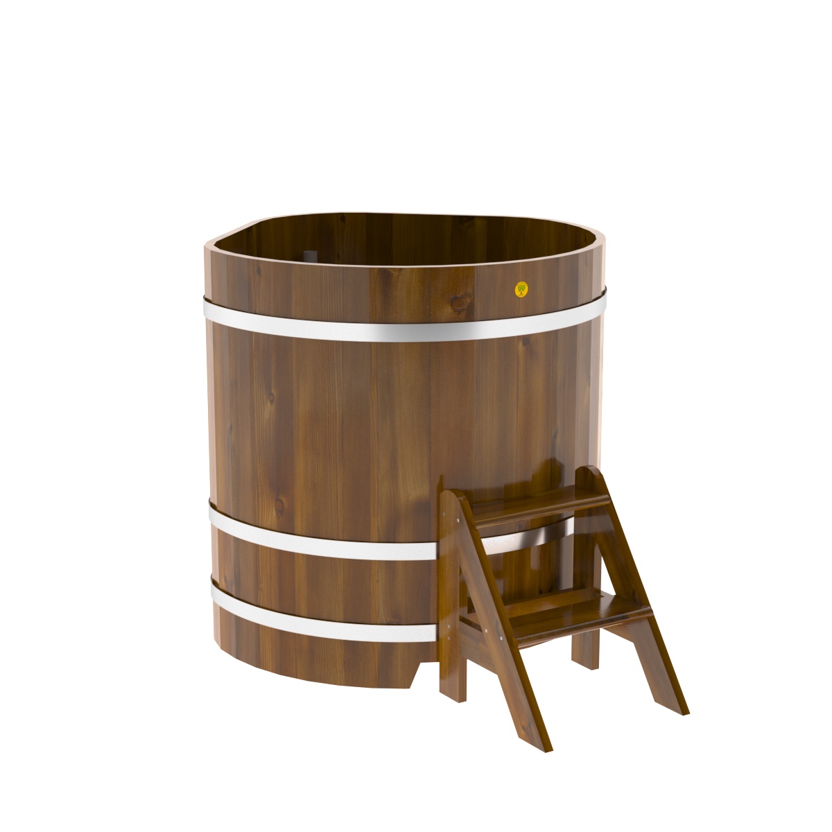 2305 Купель угловая из лиственницы Рустик 1,03х1,03х1,1 морёная Alyarus 