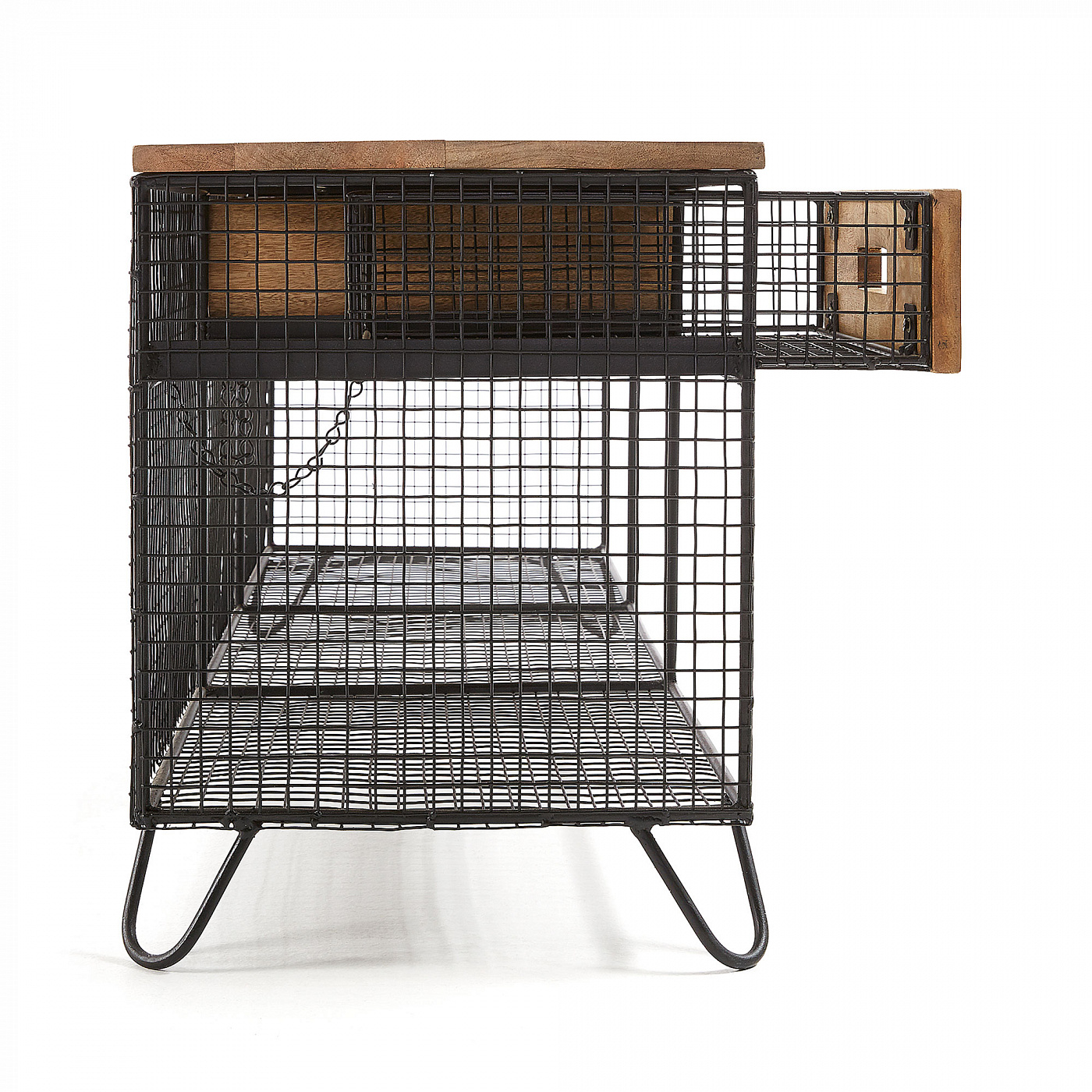 065205 Тумба под ТВ Stavros 120x45 черная металлическая La Forma Aida - Вид №3