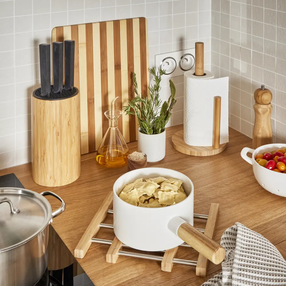 82499277 Держатель для ножей 12x23.5 см бамбук цвет бежевый STLM-1548392 Santreyd  - Вид №4