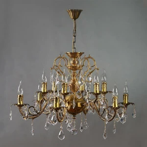 Подвесная люстра Ambiente Alicante 8888/6+6 AB Leaf Crystal бронза AMBIENTE ДИЗАЙНЕРСКИЕ, ALICANTE 188266 Бронза