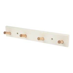 87896993 Вешалка настенная Emma 4 крючка 36x6 см цвет белый/дерево STLM-1382813