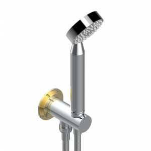 G2T-54 Душ ручной стильный встраиваемый в стену, шланг и патрубок для душа с крючком Thg-paris Faubourg metal Хром/золото
