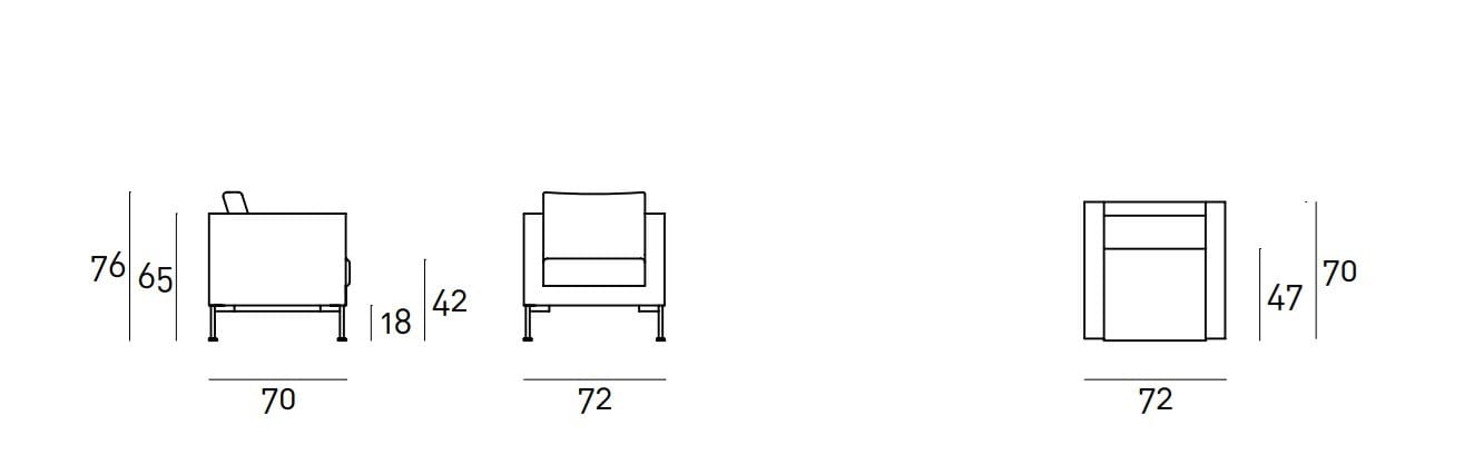 Тканевое кресло с подлокотниками Living Divani коробка ARCH-00112114 - Вид №3