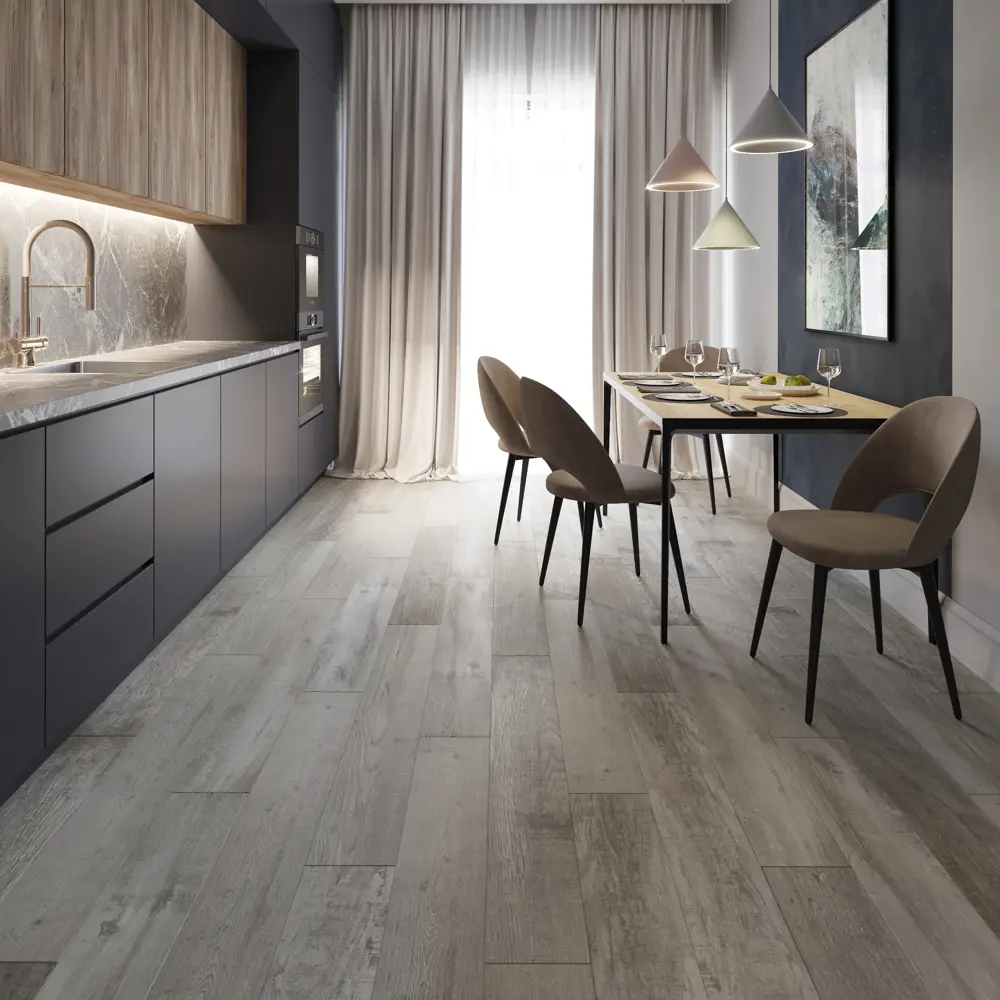 91225224 SPC плитка AlixFloor City Line Дуб кенийский светло-коричневый 43 класс толщина 5 мм 2.009 м², цена за упаковку STLM-0890337