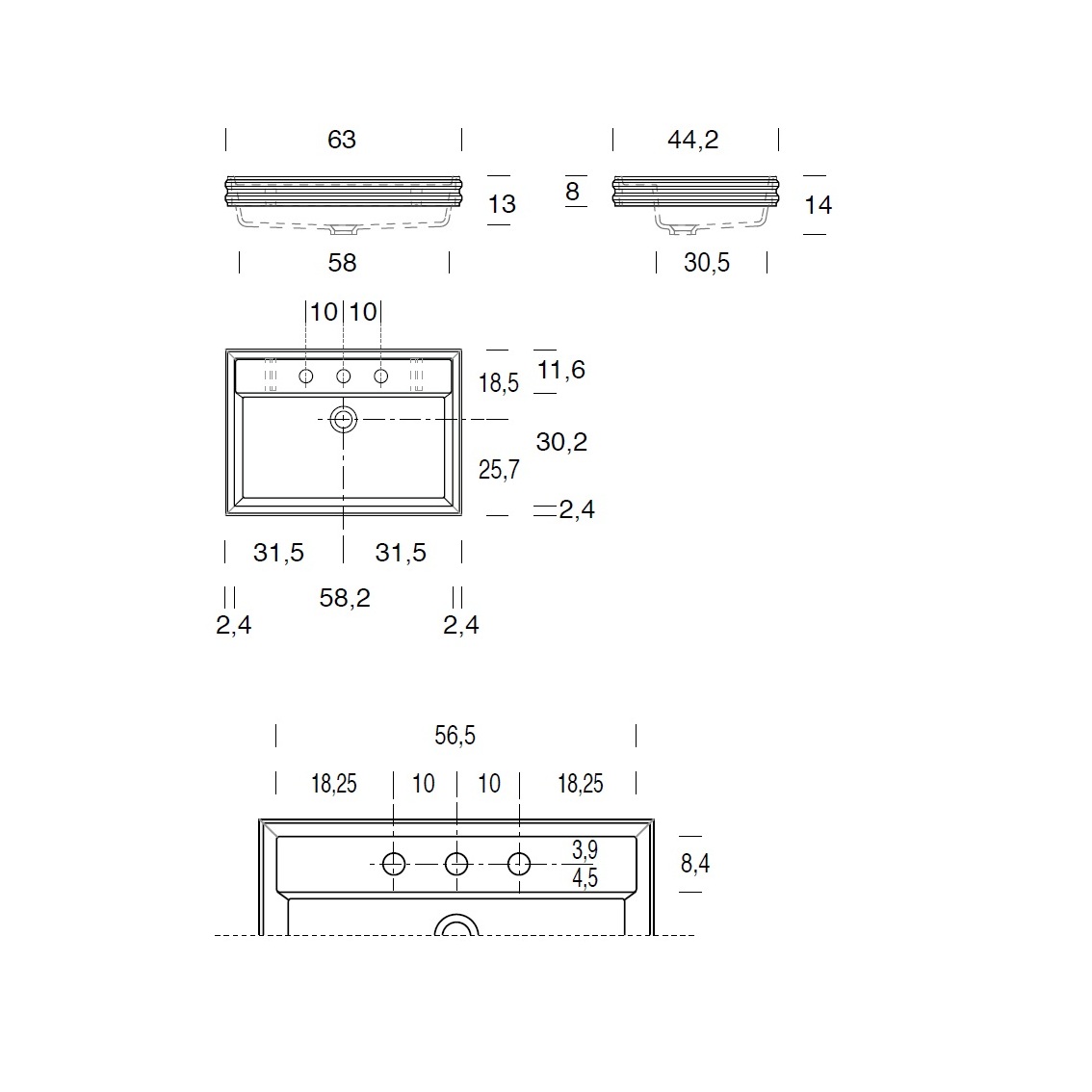 РАКОВИНА Накладная раковина на столешницу  овальная MILLDUE  - Вид №2