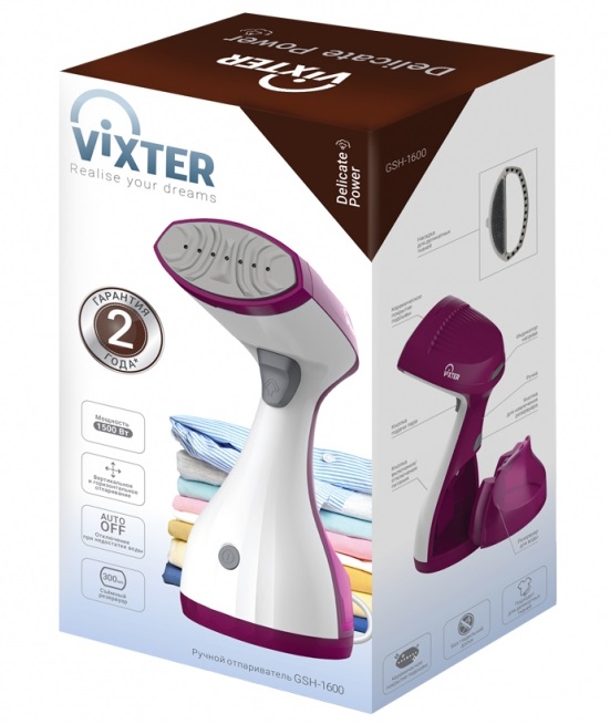 9139570 Отпариватель VIXTER GSH-1600 розовый STDN-0089646 - Вид №2