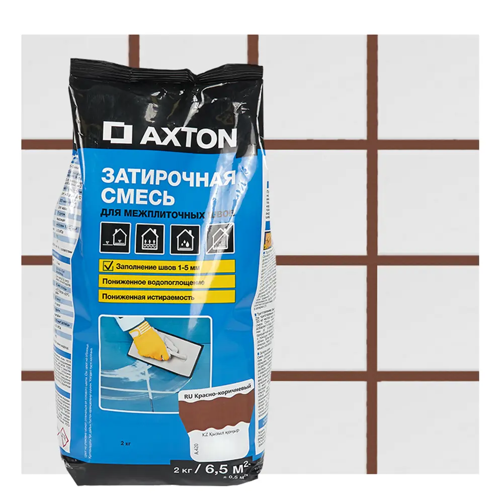 Затирка цементная Axton А420 цвет красно-коричневый 2 кг Без серии STLM-2148972