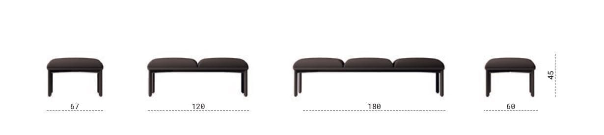 Модульная мягкая скамейка из ткани Las Mobili Divo ARCH-00096255 - Вид №3