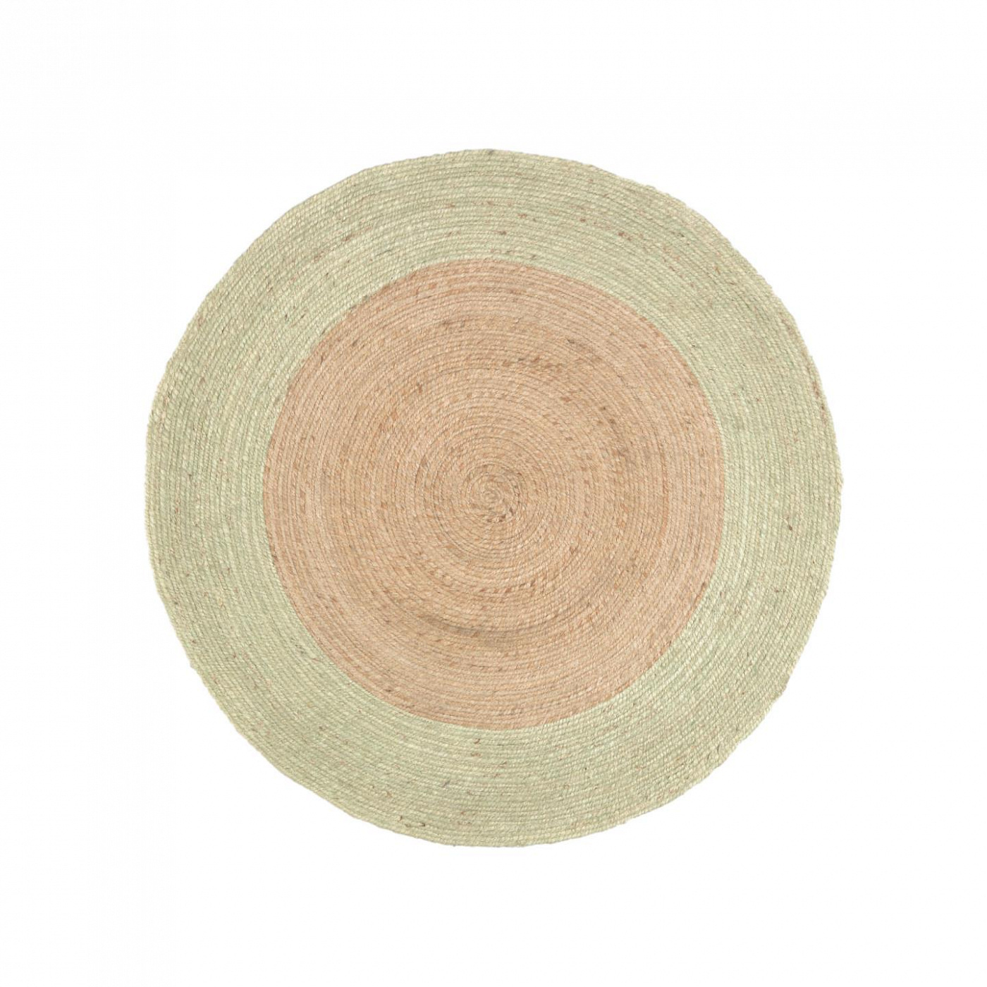 108134 Круглый коврик из натурального джута зеленого цвета Ø 120 см La Forma Adabel  - Вид №1