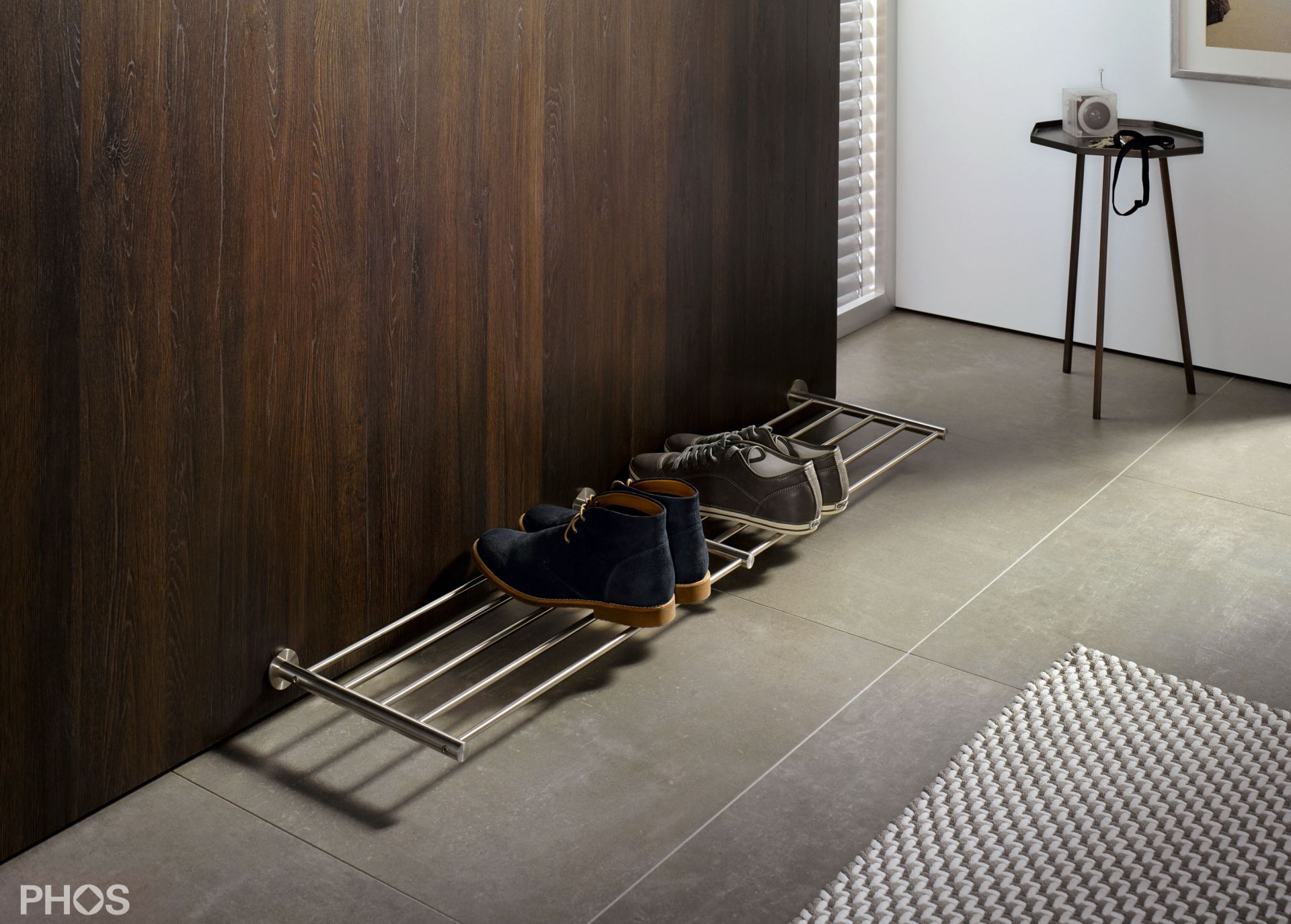 SR1200-1W Полка для обуви широкая, для настенного монтажа, ширина 120 см. PHOS 