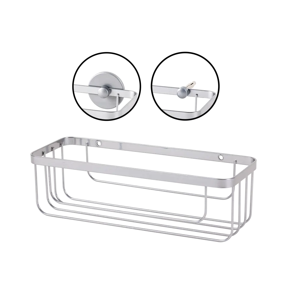 Полка для ванной прямоугольная Sensea Essential цвет хром 82667493 STLM-2052655