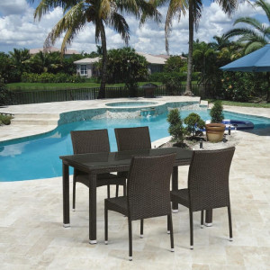 T256A/Y380A-W53 Brown 4Pcs Комплект плетеной мебели Afina