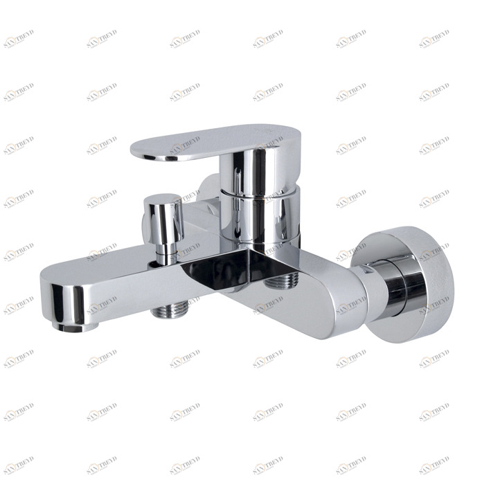 Смеситель для ванны настенного монтажа 1/2 ”. Керамический картридж Ø35 мм. Автоматический дивертер и аэратор «плюс». Межосевое расстояние 150 +/- 15 мм.  Hotels NOKEN 100107941  CHROME