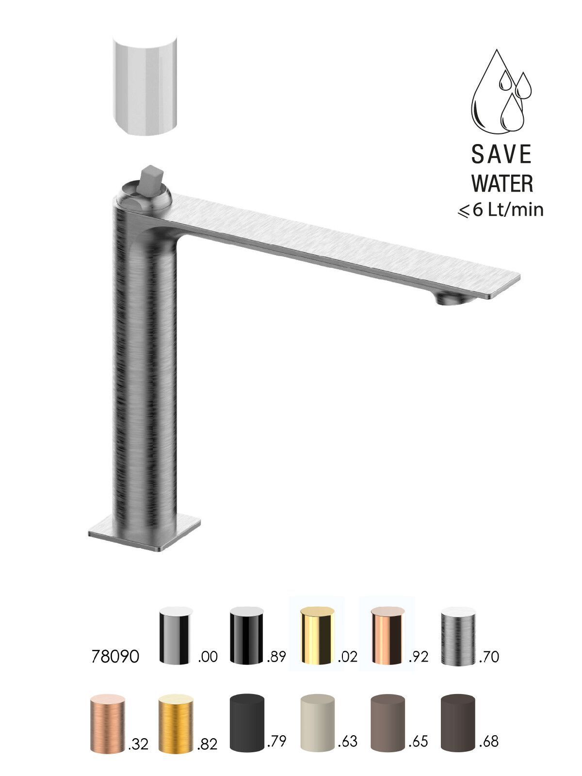 Смеситель для раковины с ограничителем расхода Rubinetterie Frattini Narciso S ARCH-00125843 - Вид №4