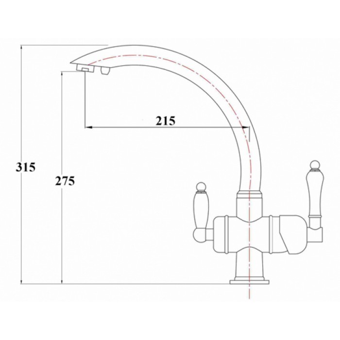 Zorg ZR 327 YF бронза песочный Смеситель для кухни Zorg 315х215  - Вид №2