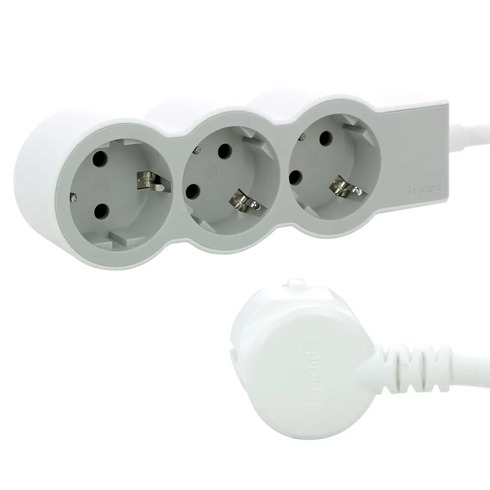 Удлинитель бытовой Legrand Стандарт 3 розетки с заземлением 3x1.5 мм 3 м 3680 Вт цвет бело-серый 88503038 STLM-2203881  - Вид №2