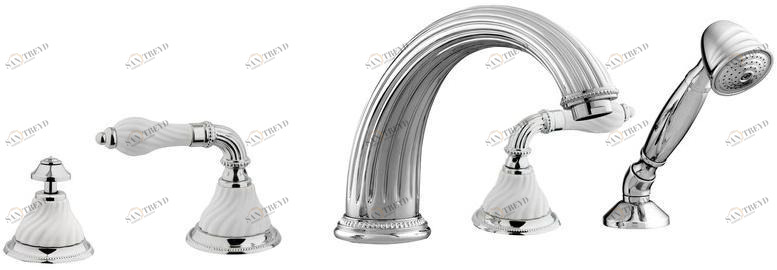 Bronces Mestre Комплект для ванны на 3 отверстия с ручным душем Artica with porcelain 233516.sl00.50