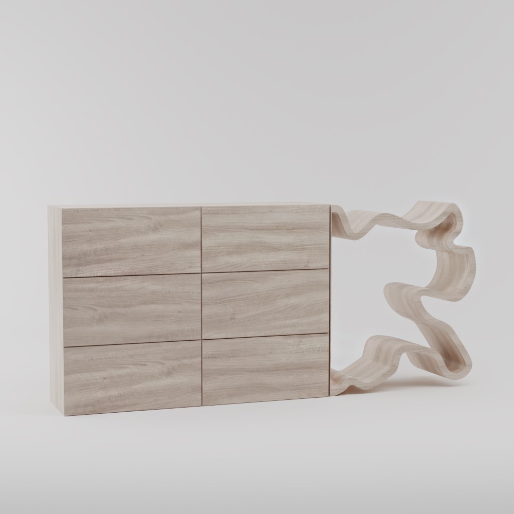 Комод с 6 ящиками беленый дуб "Пень тонкий" от Odingeniy ODINGENIY ДИЗАЙНЕРСКИЕ, КОМОДЫ "ПЕНЬ" ОТ ODINGENIY 178424 Белый  - Вид №2