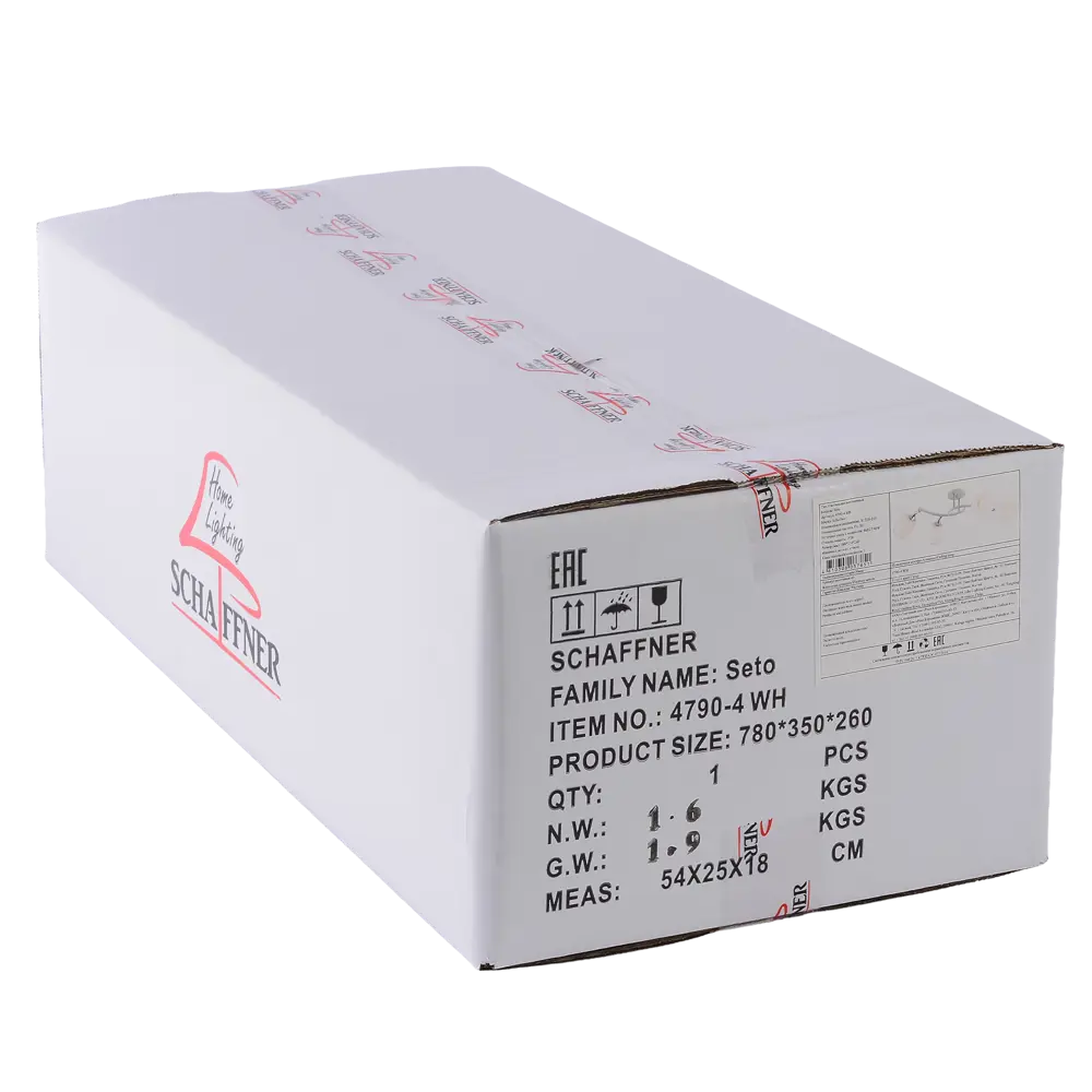 Люстра потолочная Seto 4 лампы 16 м² цвет хром SCHAFFNER STLM-2175733 - Вид №7