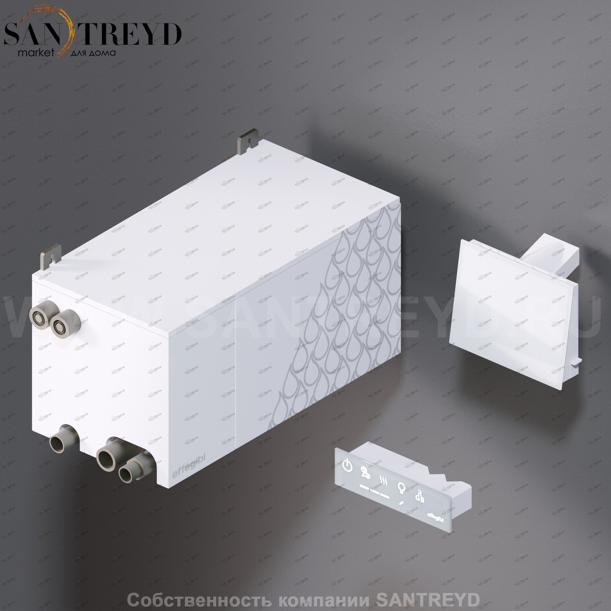 Effegibi NUVOLA SMART POWER NSP25 Встроенный парогенератор для турецкой бани, мощность - 2,5 кВт, объем - от 0 до 2,5 куб. м., производительность - 3,7 кг/час