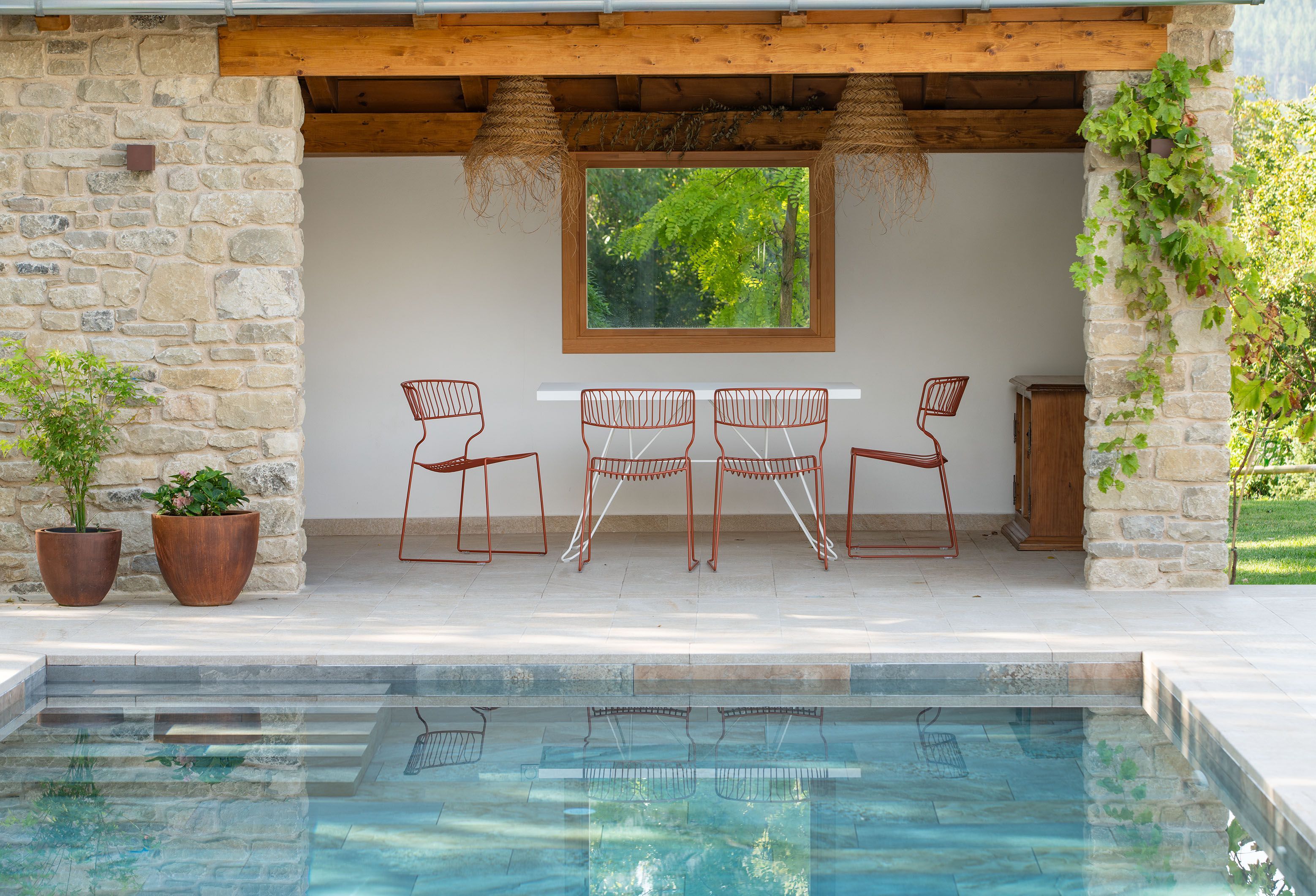 Стальной штабелируемый садовый стул с порошковым покрытием iSimar Мартини ARCH-00089273 - Вид №7