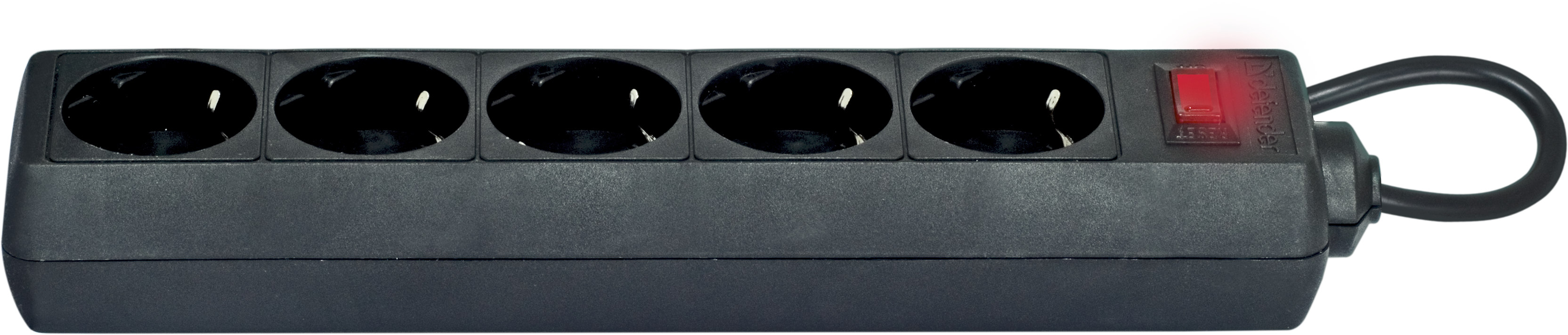 99485 Surge protector es 3 3m, black, 5 outlets Defender Santreyd  - Вид №1