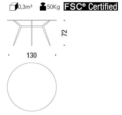 Круглый стол из стали и дерева MOROSO Пилон ARCH-00046810 - Вид №1