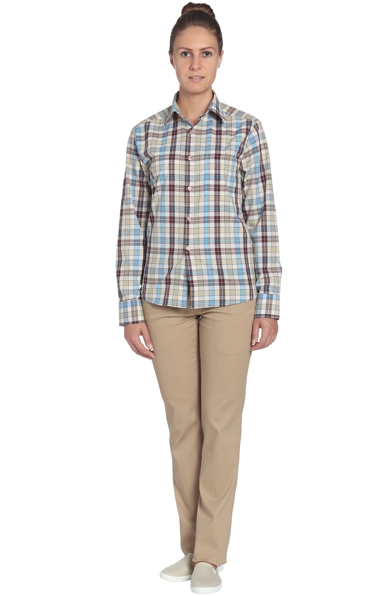 67819 Рубашка в клетку plaid beige (шотландка бежевая) HIPSTER  Толстовки, рубашки, футболки, тенниски  размер 54 (108)  - Вид №1