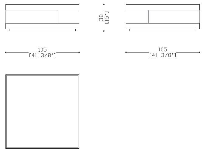 Ebony квадратный низкий журнальный столик Sicis Island ARCH-00133397 - Вид №1