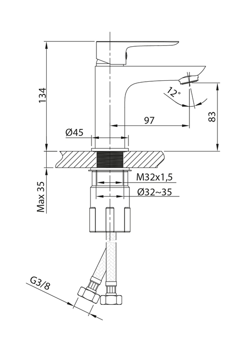 1381270 Смеситель Для Умывальника Go Chrome Hafa  Хромированный  - Вид №1