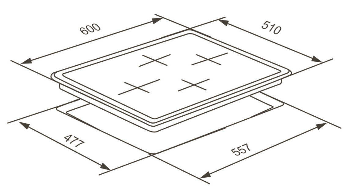 9202537 Газовая варочная поверхность Meferi MGH604GR GLASS ULTRA STDN-0064788 - Вид №15
