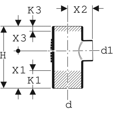 307.078.14.1 Тройник Geberit Silent-db20 88,5° Geberit  - Вид №2