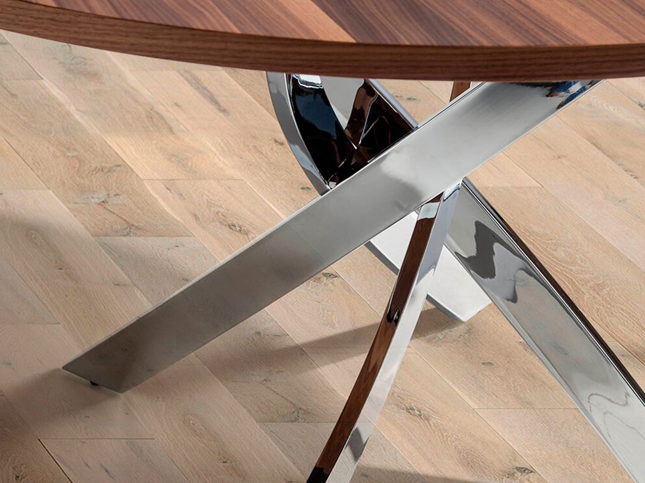 Круглый стол для гостиной из стали и дерева Angel Cerda Nature Life ARCH-00078433 - Вид №1