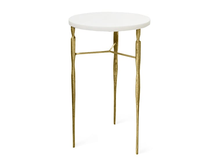 Высокий круглый журнальный столик из латуни и мрамора JOSÉ LEITE DE CASTRO Elis ARCH-00102883