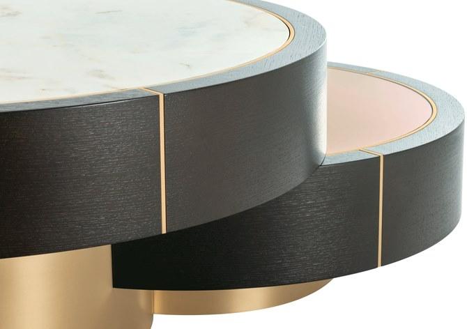 FRATO Низкий круглый деревянный журнальный столик  Ffu080020aaa  - Вид №2