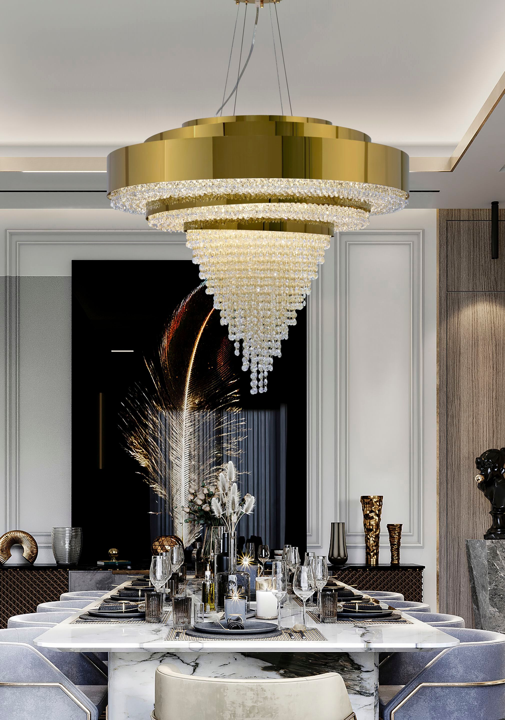 Подвесной светильник из нержавеющей стали с кристаллами K-Lighting Baco ARCH-00044125 - Вид №4