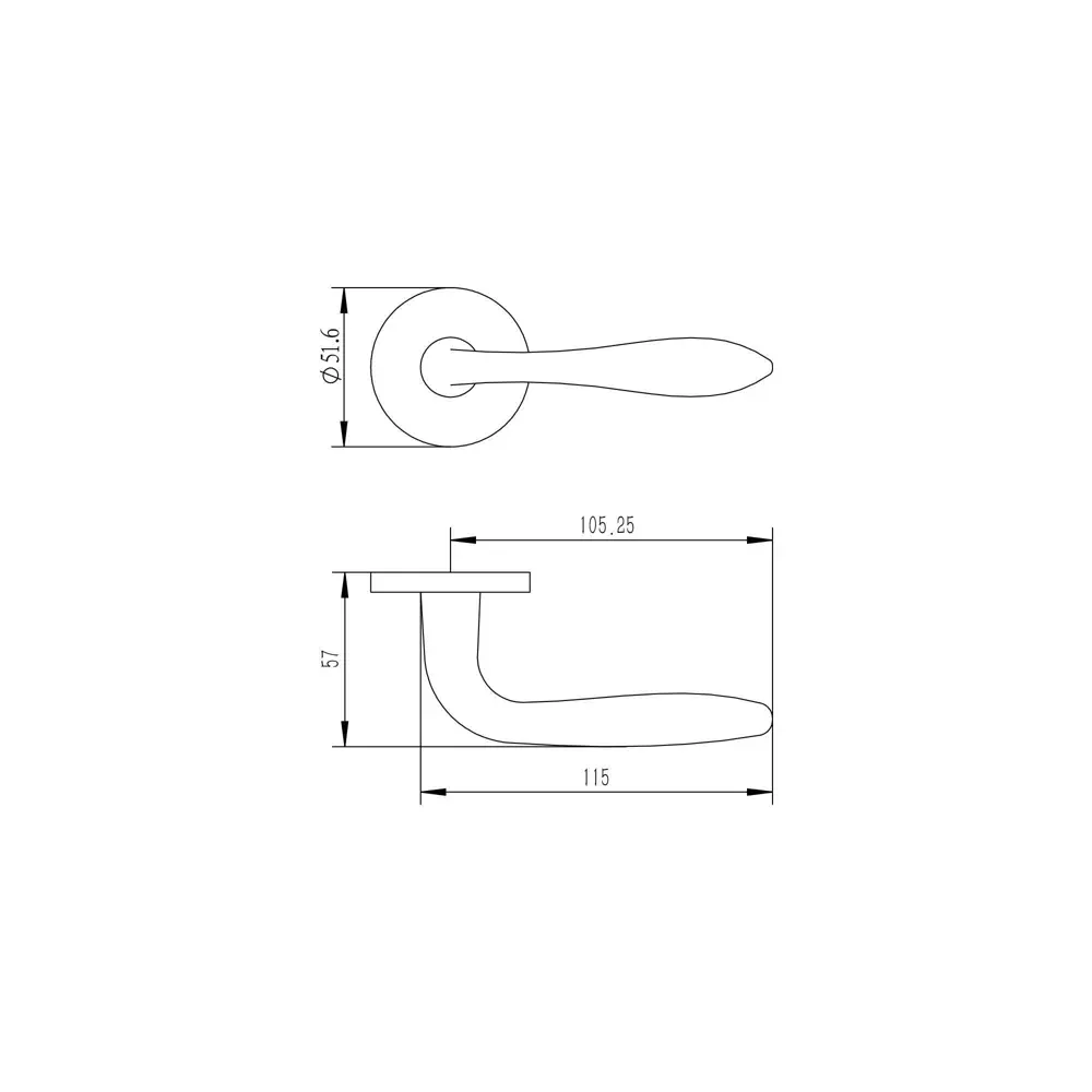 Дверная ручка на розетке Edson EDS-24-R2 без запирания цвет никель STLM-2200532 - Вид №4