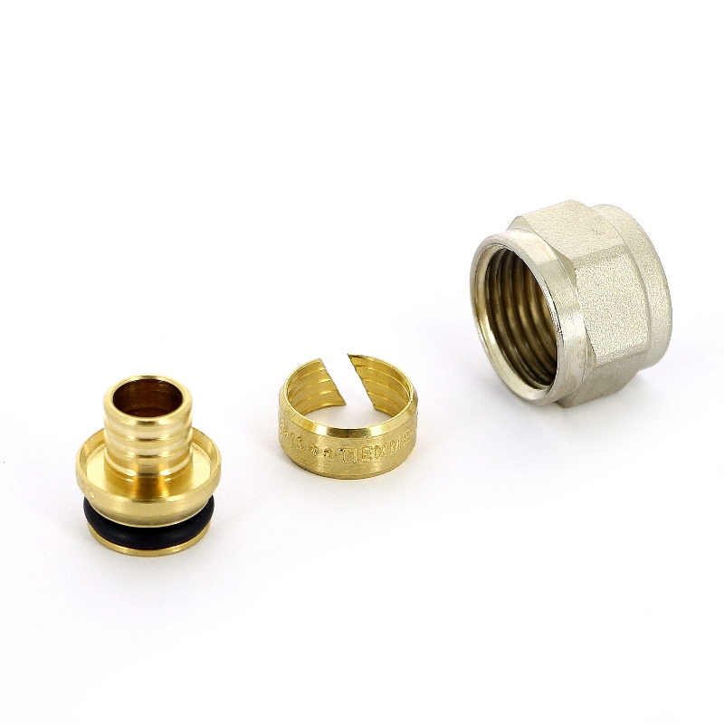 Соединитель обжим-В резьба евроконус для PEX трубы TIEMME 16(2,2)х1/2"EK 1440037