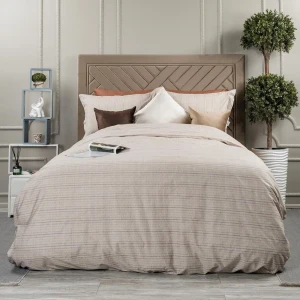 91755595 Комплект постельного белья Arya home Gemini сатин 2-спальный простыня 240x260 пододеяльник 200x220- 1 шт наволочки 50 x 70- 4 шт цвет коричневый STLM-1061969