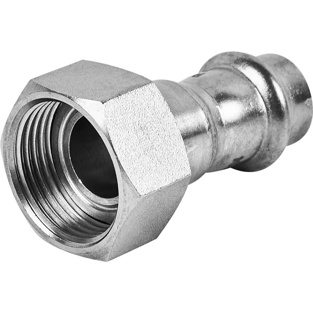 Муфта переходная Rommer 3/4"x15 мм с накидной гайкой ВПр-ВР нержавеющая сталь STLM-2089140 - Вид №2