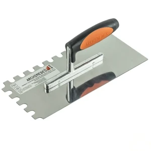 Кельма зубчатая с двухкомпонентной ручкой зуб 12х12 мм, 130 мм