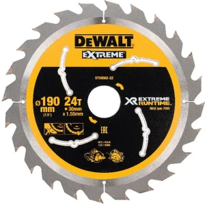 Диск пильный по дереву Dewalt 24T 190x1.55 мм