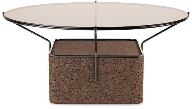 BlackCork Круглый журнальный столик из пробки и стекла Frame sun-id-1488160 - Вид №1