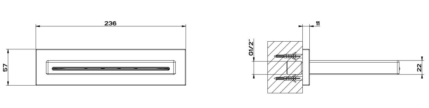 Стальная настенная насадка для душа с водопадом Gessi ARCH-00132386 - Вид №2