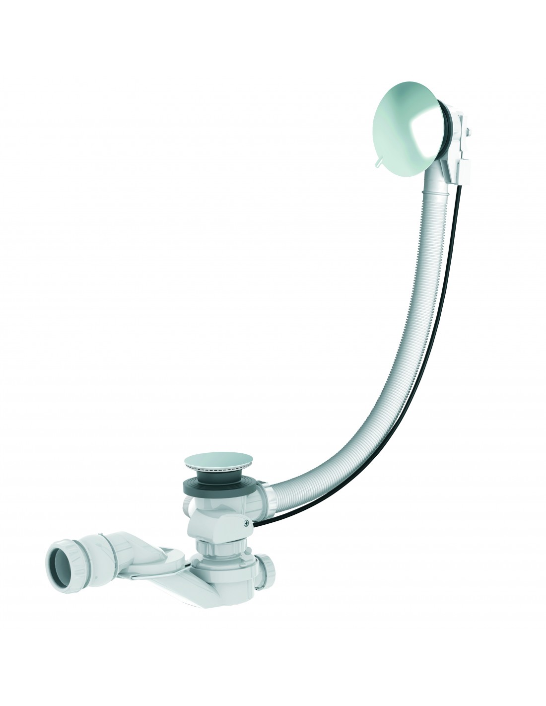 582500 000 00  Сифон для ванны Silencio, нижнее наполнение, автоматический с кабелем Л. 650 мм, хромированная поверхность Valentin Хром 